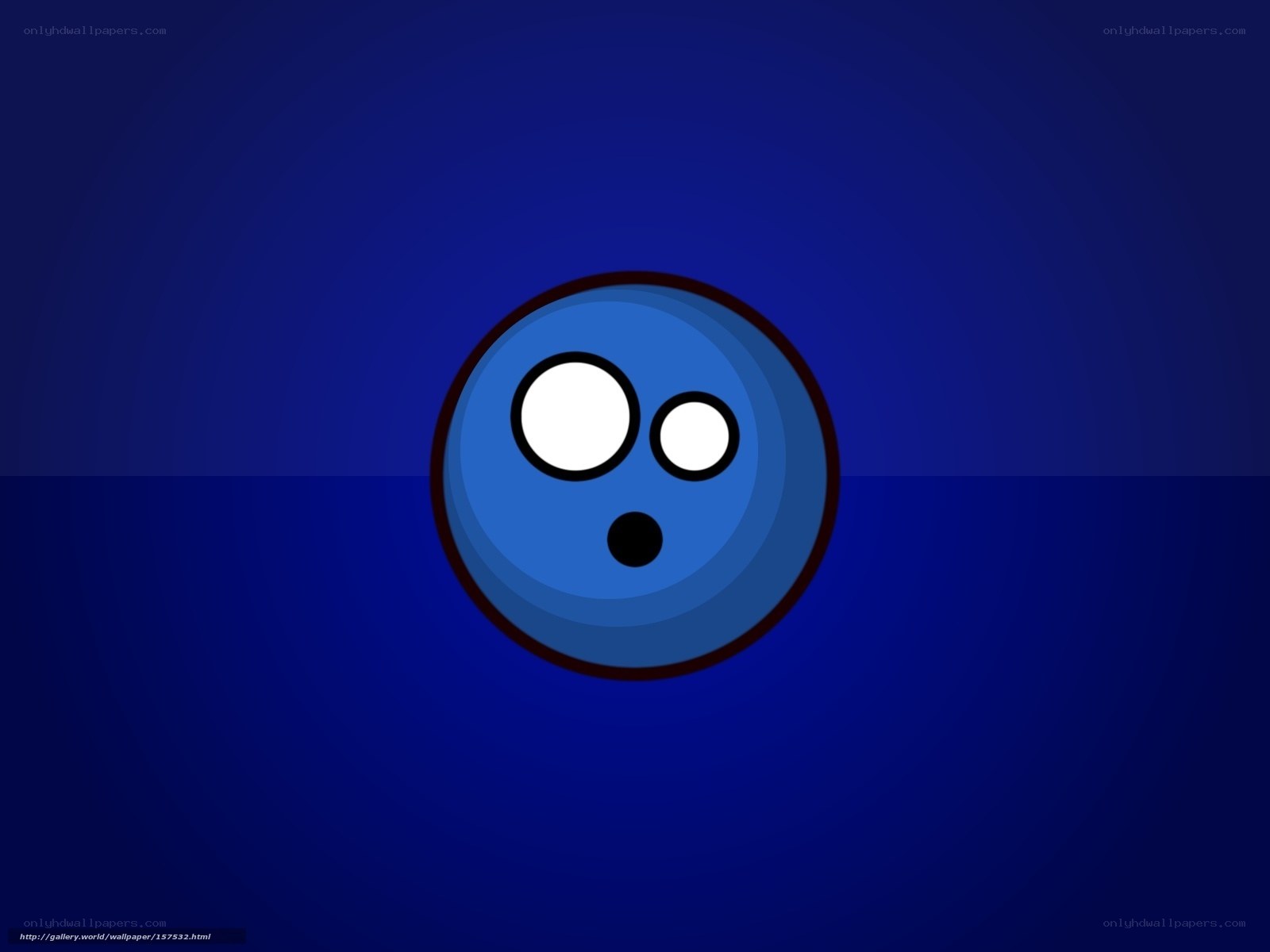 blue cartoon character on blue background