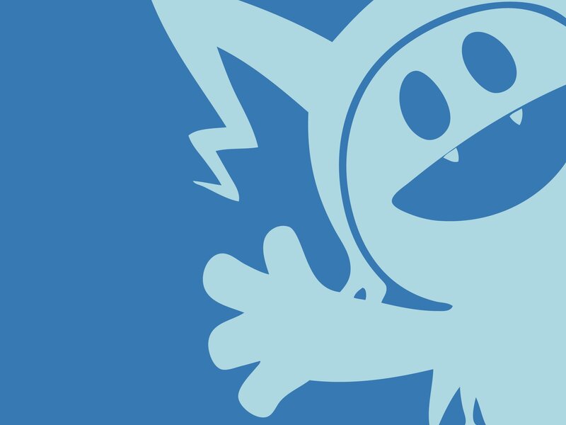 Blue Cartoon Character — Playful