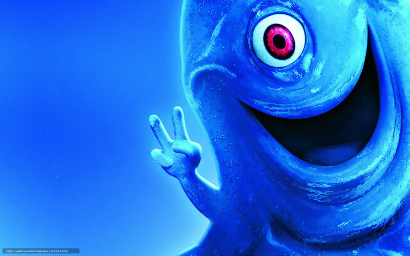 blue cartoon character waving