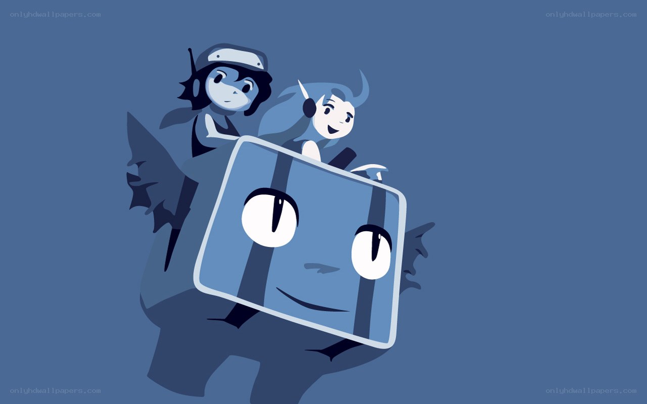 blue cartoon characters illustration