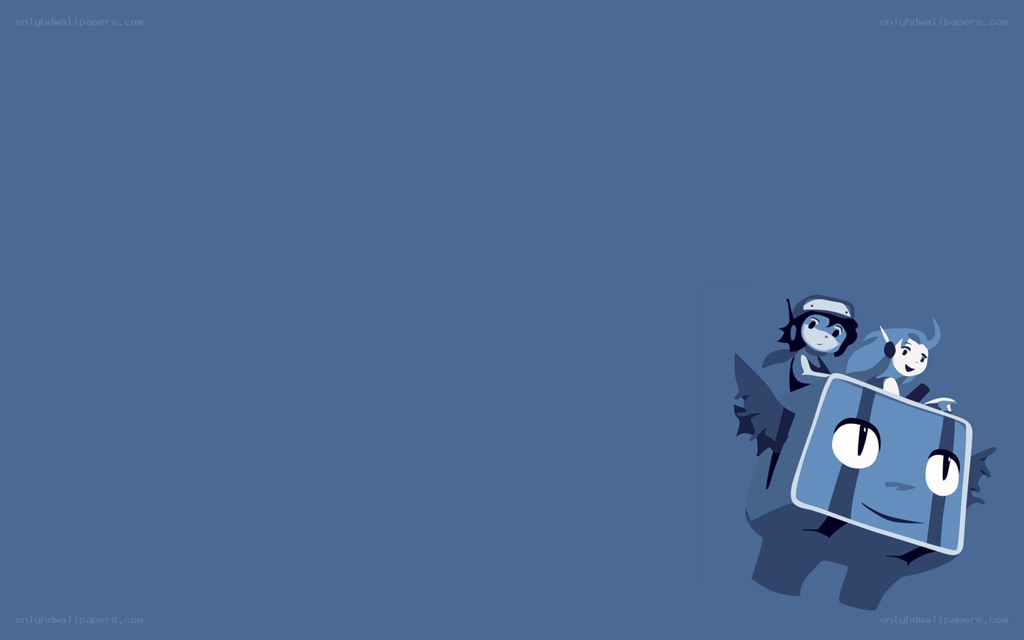 blue cartoon characters on a box