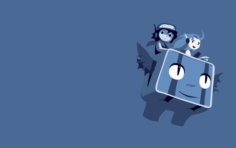 blue cartoon characters on a cube