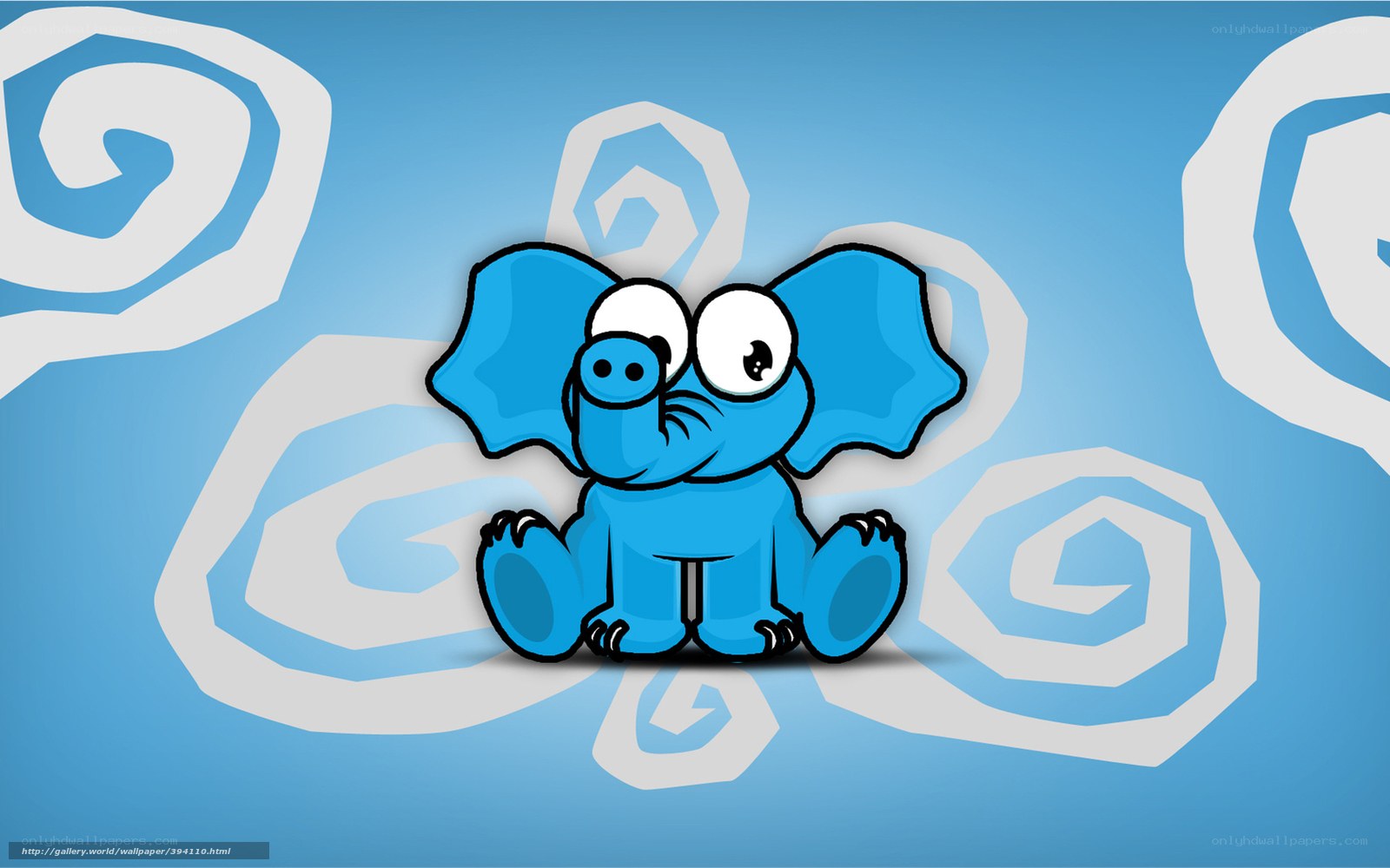 blue cartoon elephant wallpaper