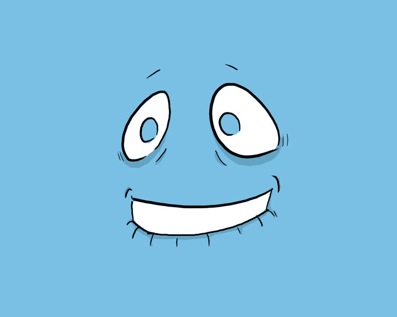 blue cartoon face