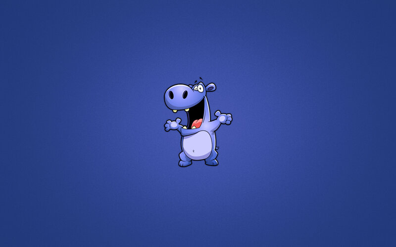 Blue Cartoon Hippo