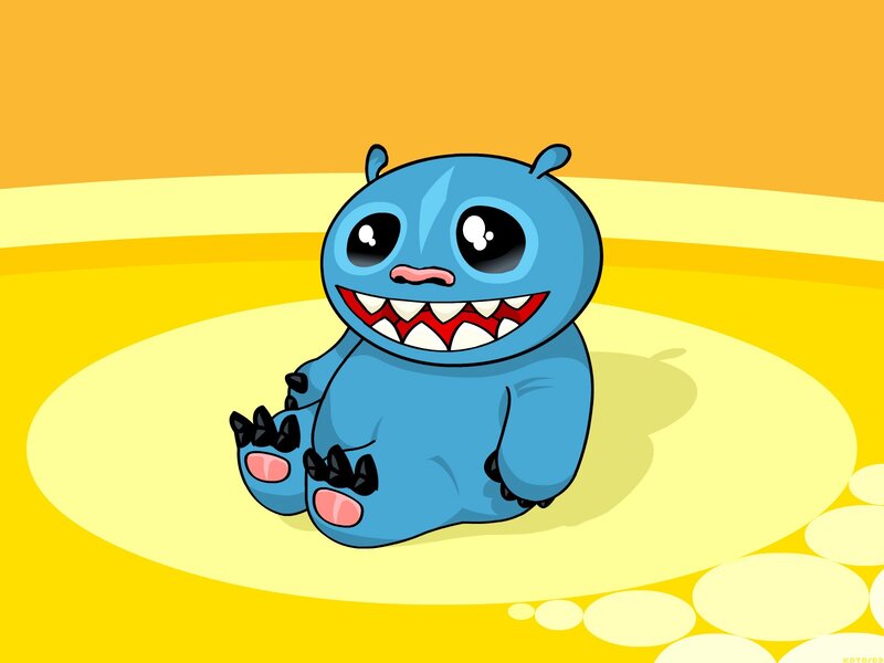 blue cartoon monster character