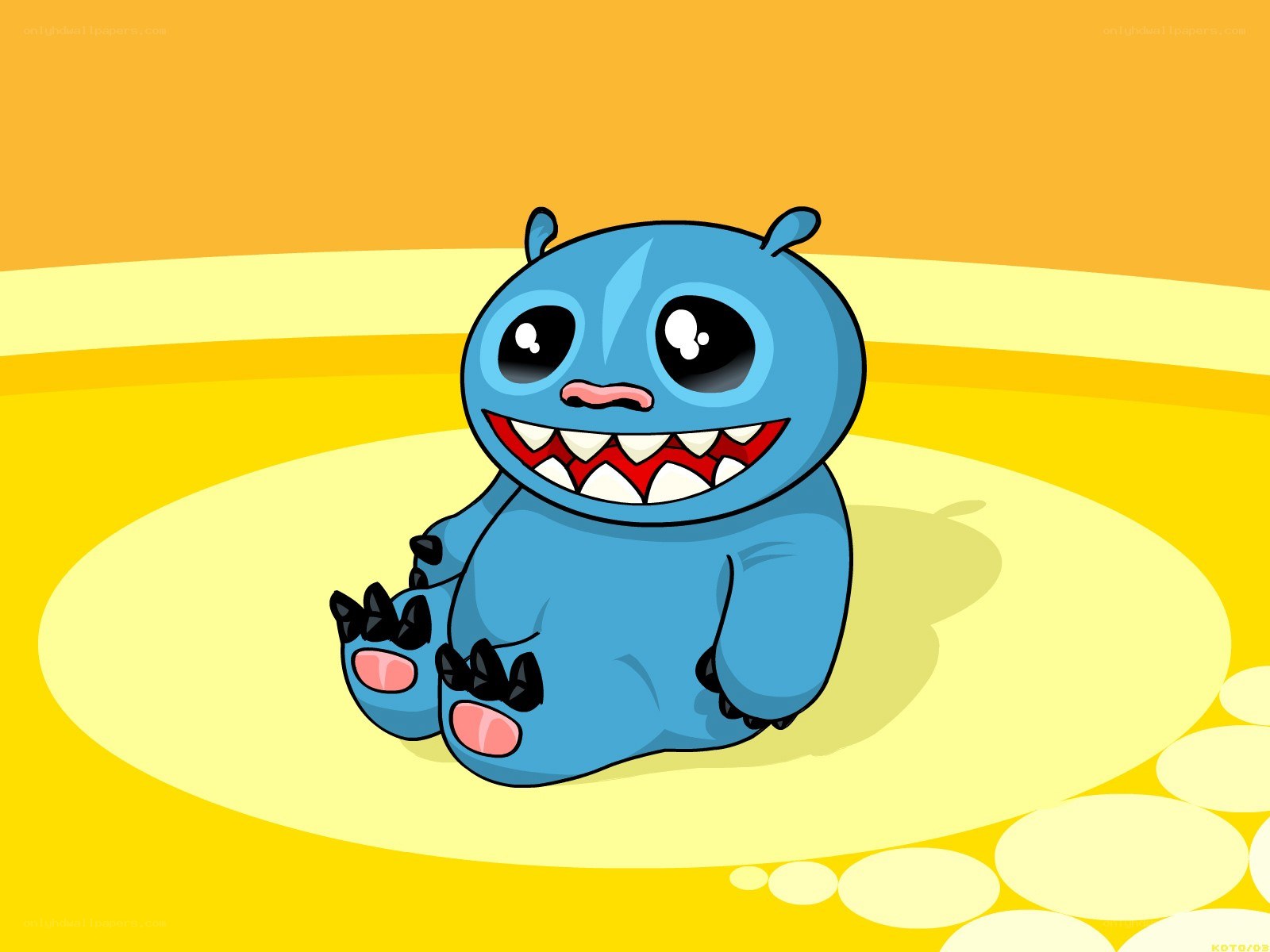 blue cartoon monster character