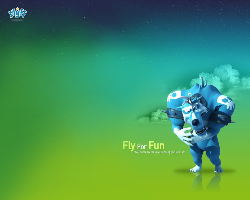 Blue Cartoon Monster — Green