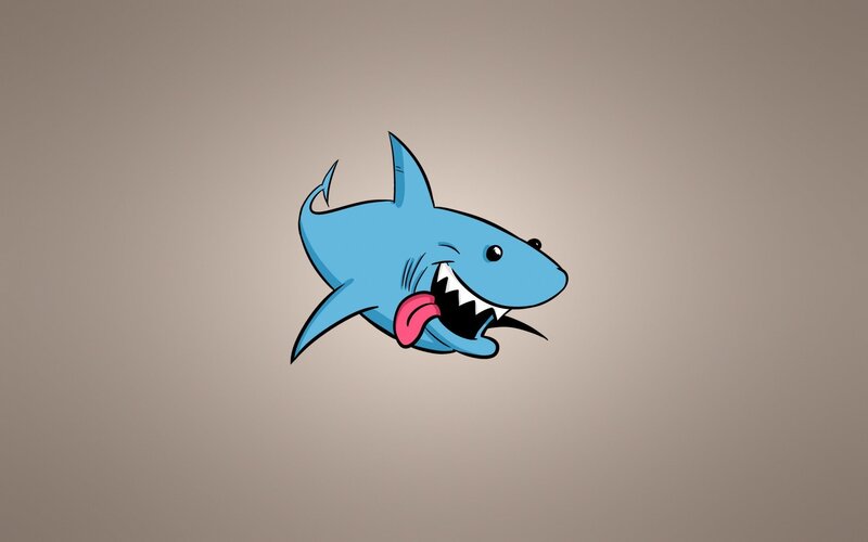 Blue Cartoon Shark — Playful