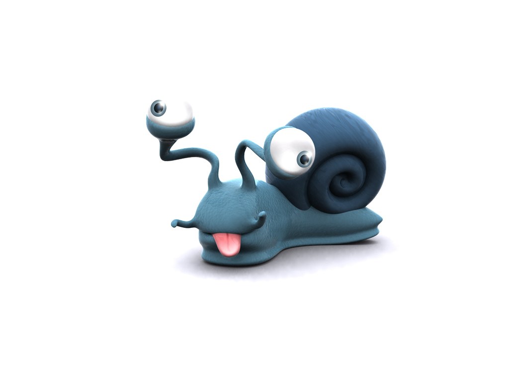 blue cartoon snail character