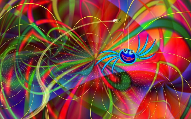 Blue Cartoon Spider