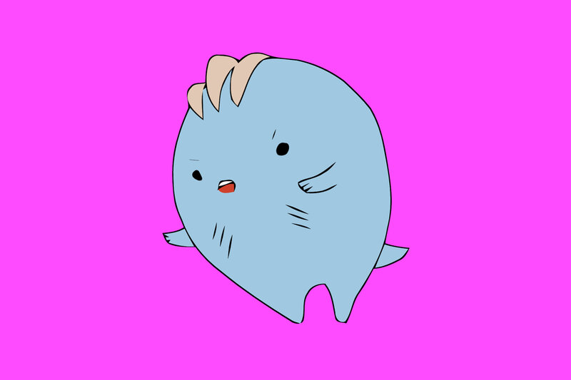 blue cartoon whale character