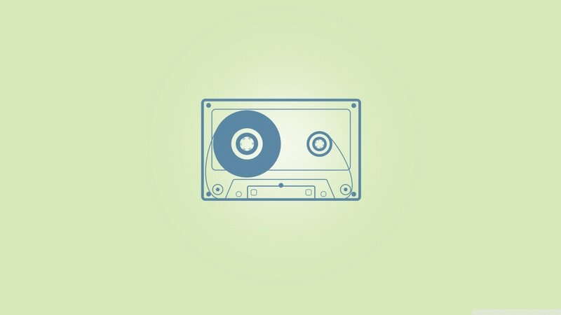 Blue Cassette Tape — Light Green