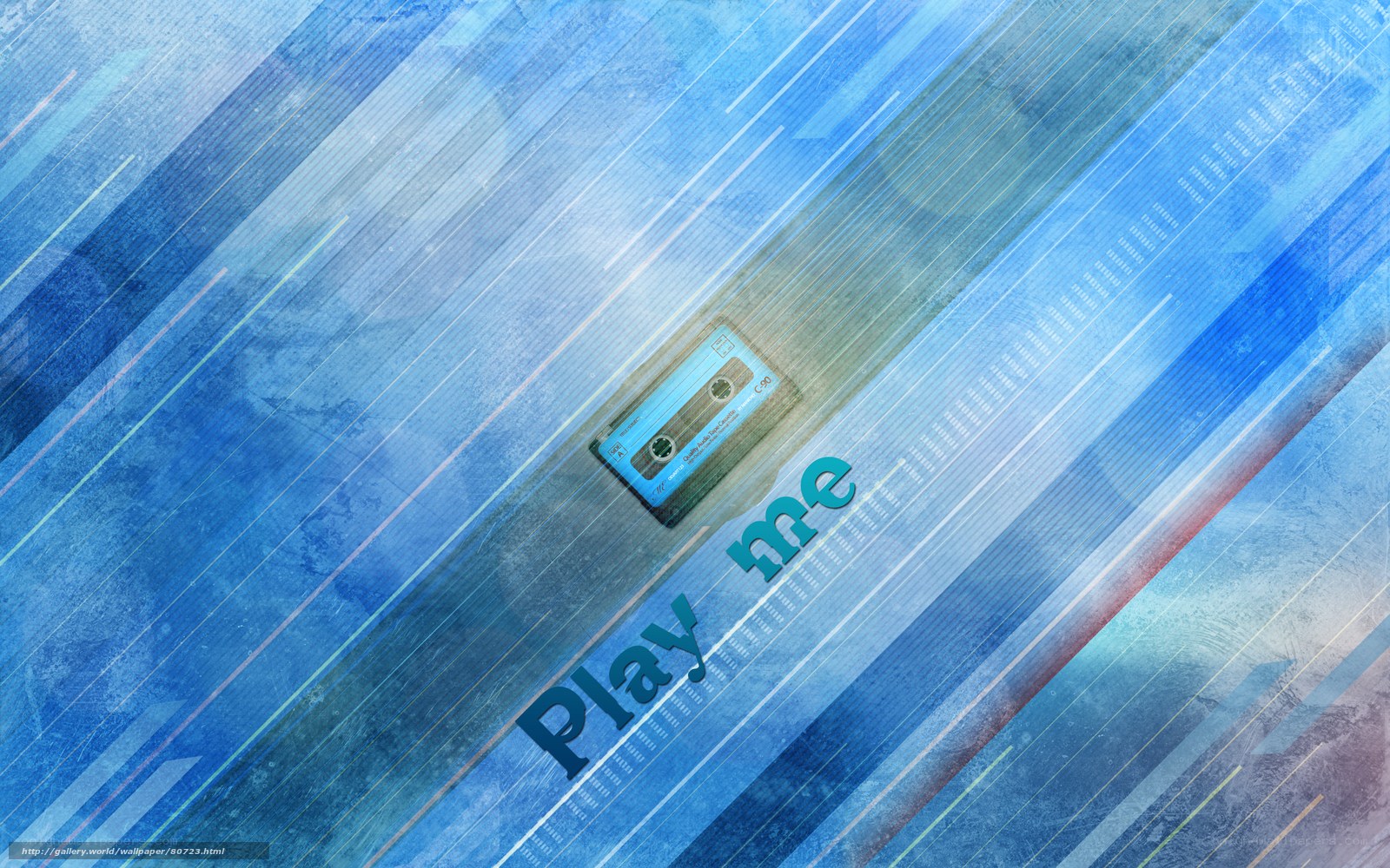Blue cassette tape with text
