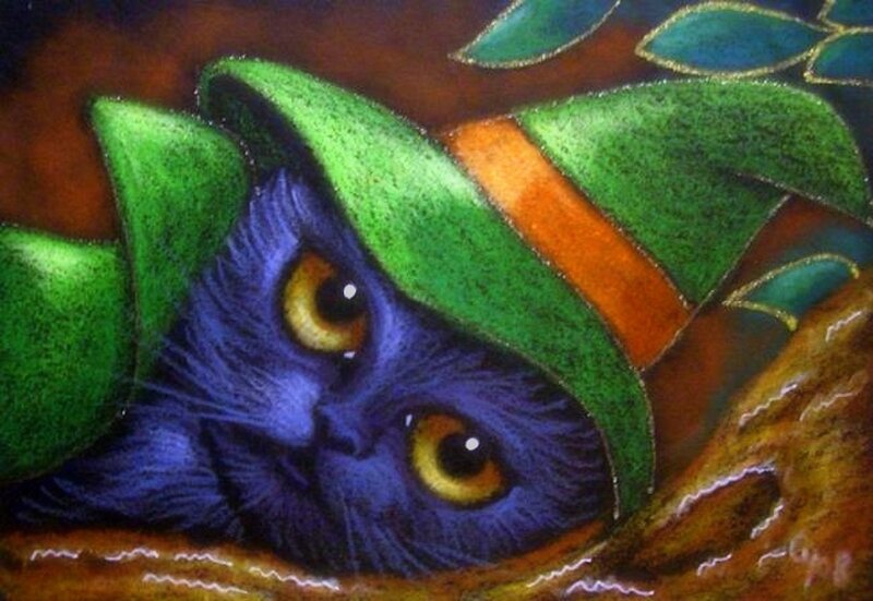 Blue Cat in Green Hat