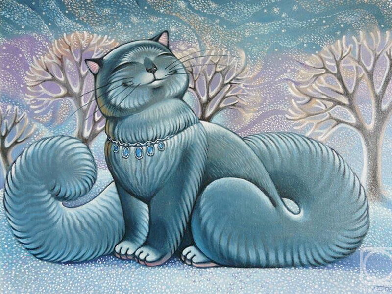 Blue Cat in Winter