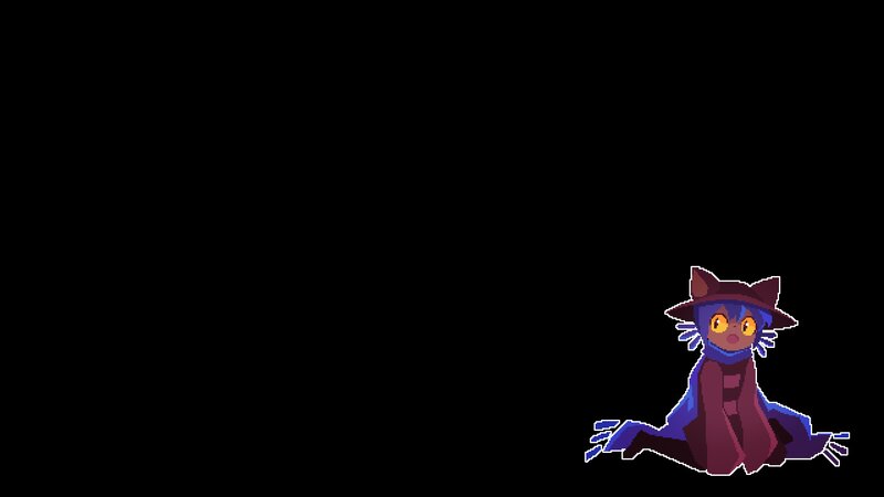 Blue Cat-like Character — Black