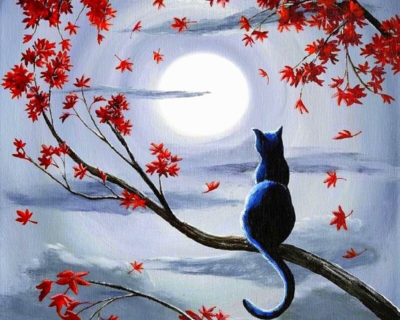 Blue Cat on Branch