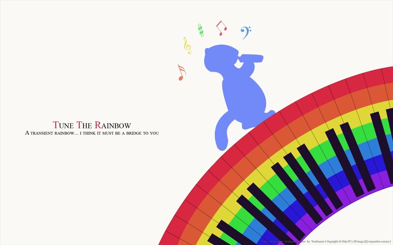 Blue Cat on Rainbow Piano