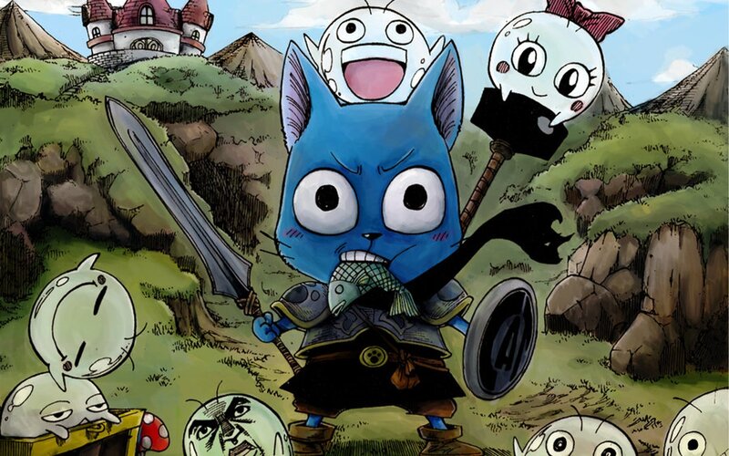 Blue cat warrior with fish