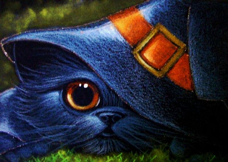 Blue Cat Wearing Hat