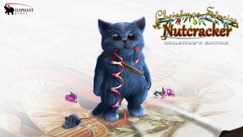 Blue Cat with Ribbon