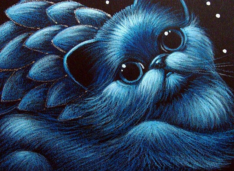 Blue Cat with Wings — Dreamy
