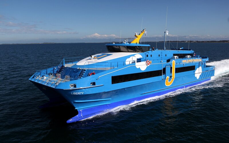 Blue Catamaran Ferry