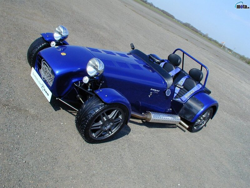 blue caterham sports car