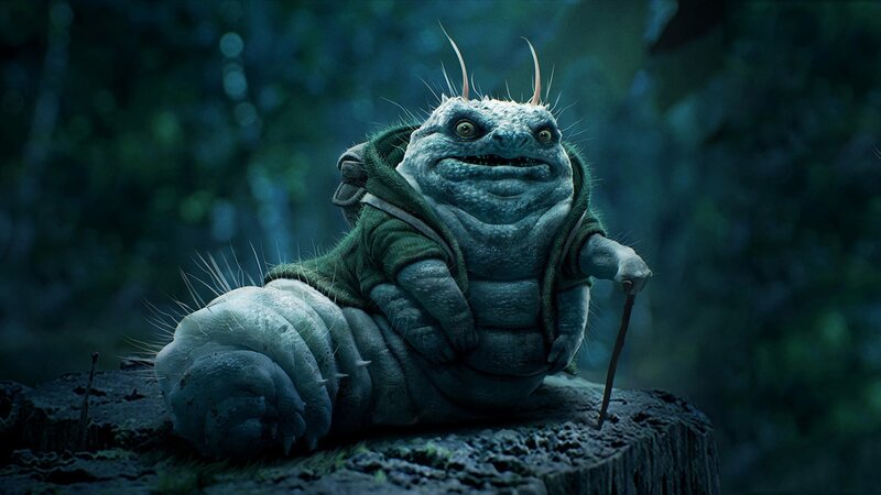 Blue Caterpillar Creature — Dark