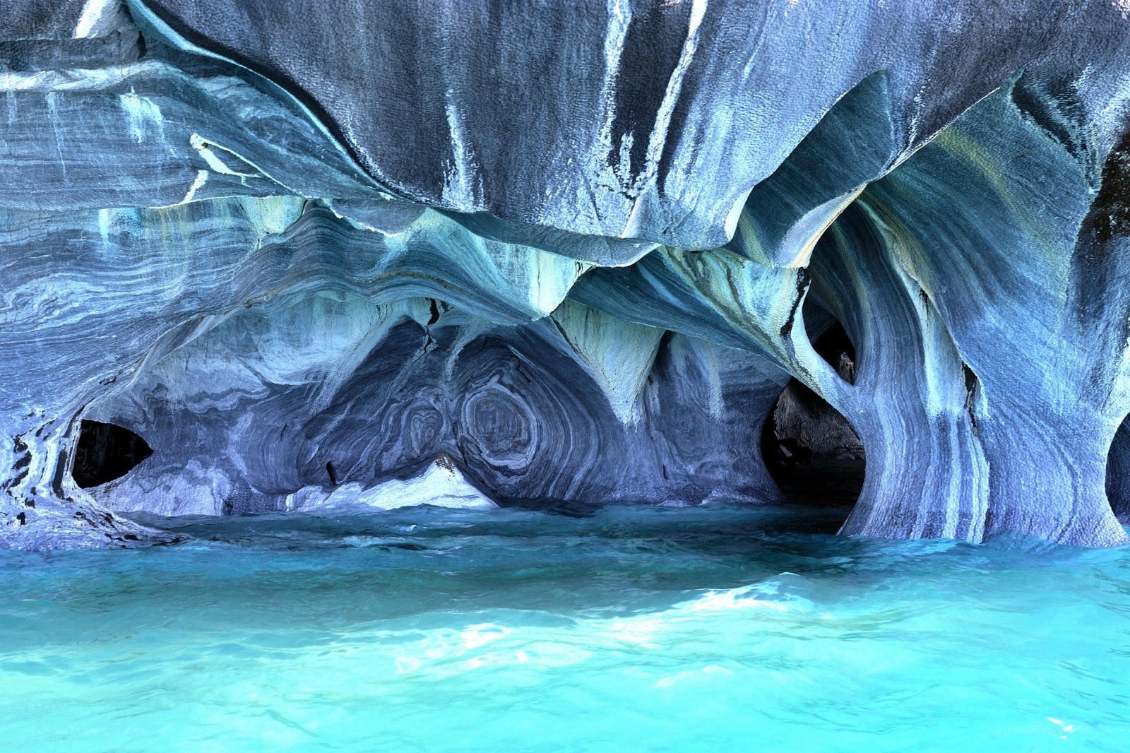 Blue cave with turquoise water