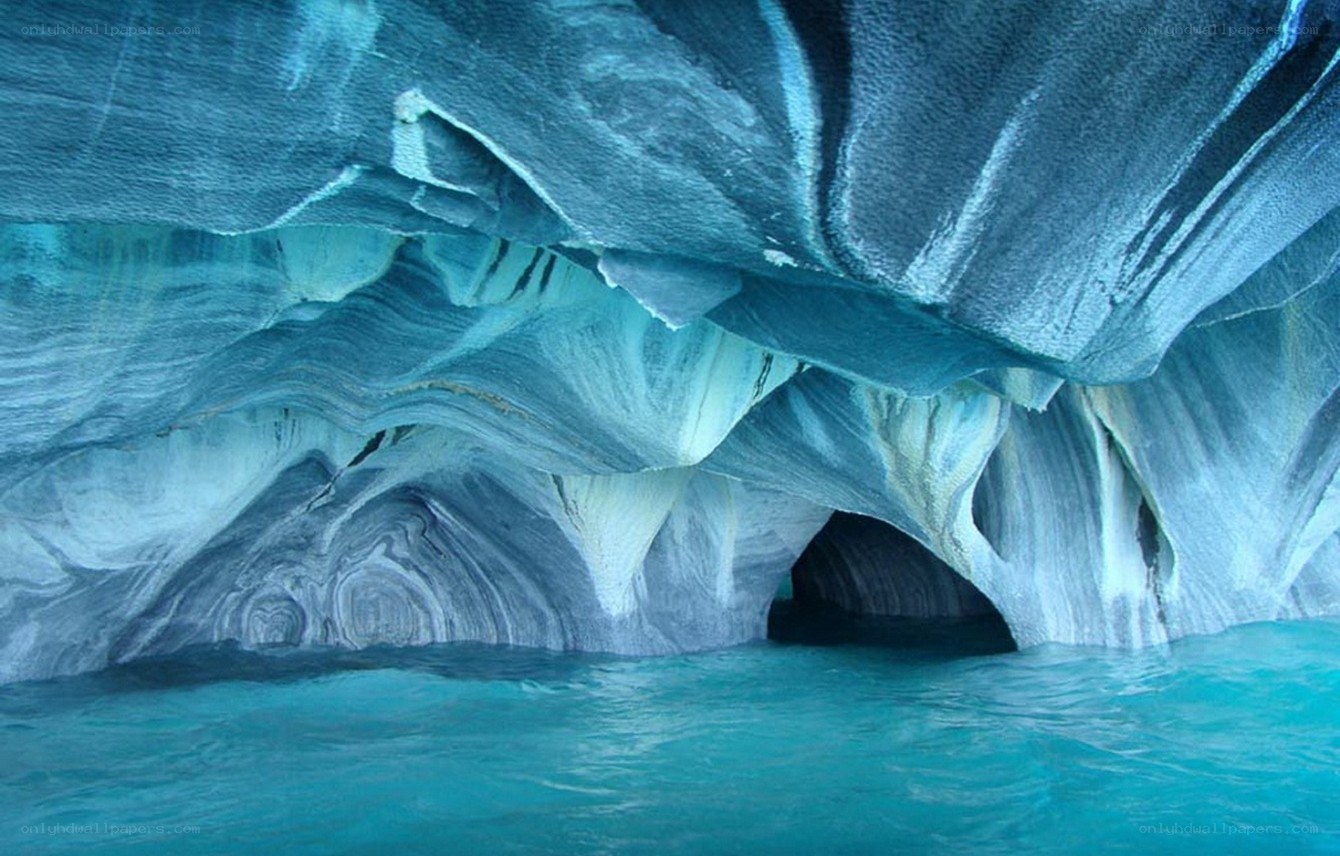 Blue cave with turquoise water