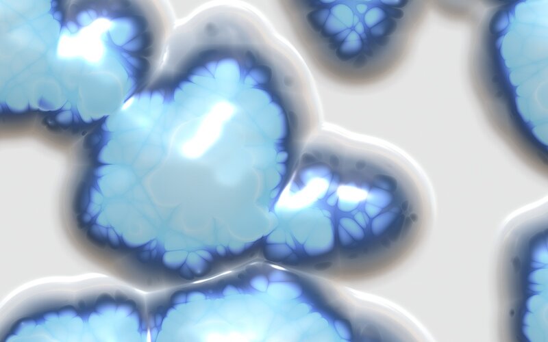 blue cellular patterns
