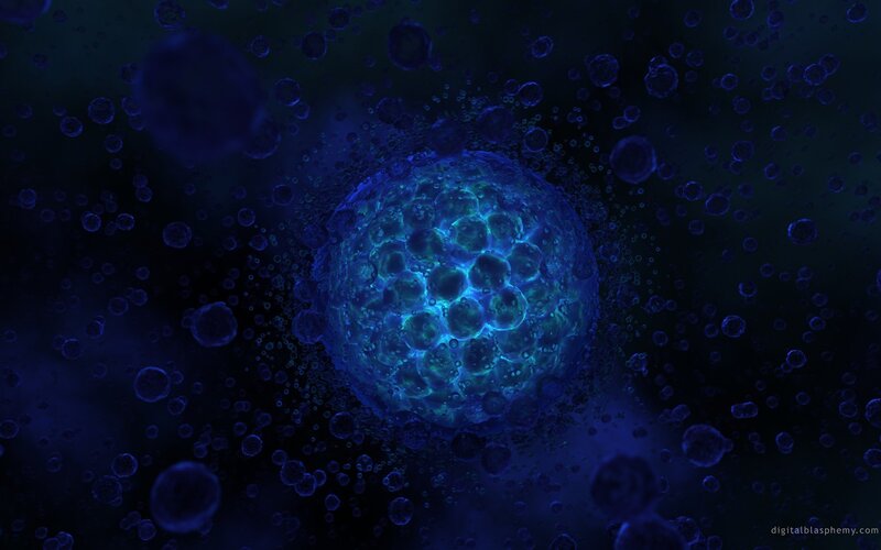 blue cellular structure