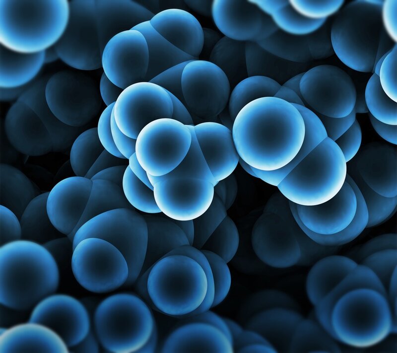 Blue cellular structures
