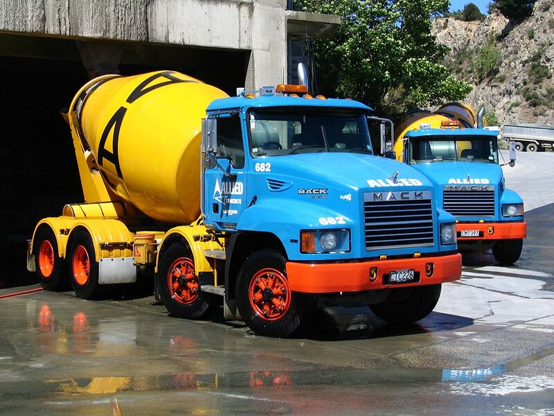 Blue Cement Mixer Truck