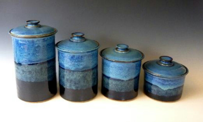 Blue Ceramic Canisters