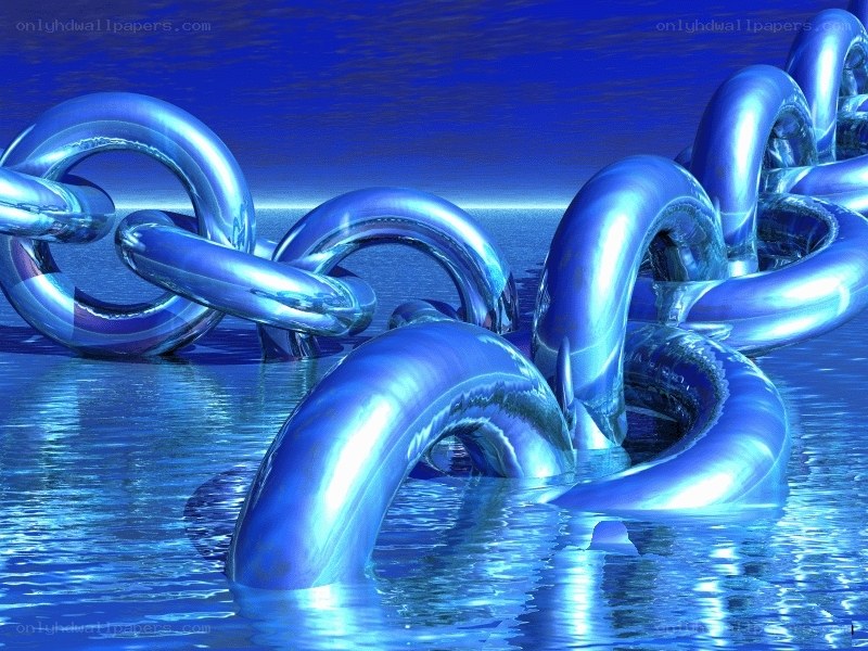 Blue chain in water