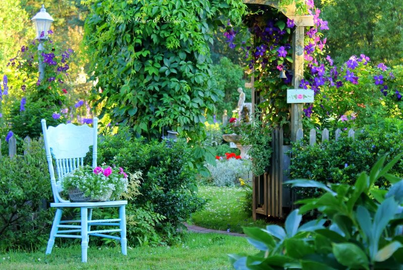 Blue Chair in Garden