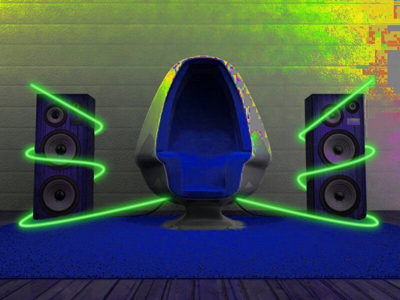 Blue Chair with Speakers