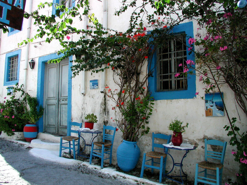 Blue Chairs and Tables