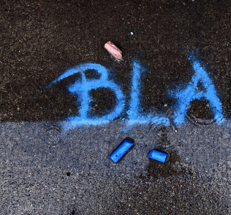 Blue Chalk Writing