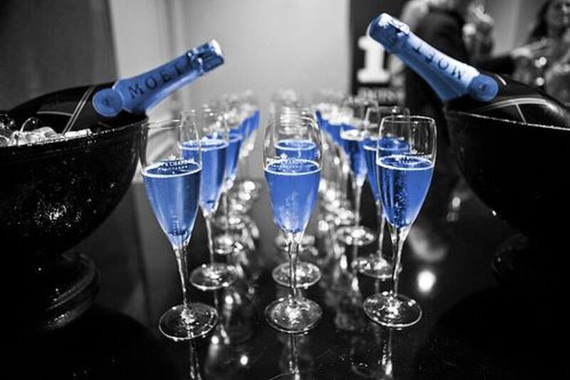 Blue Champagne Glasses