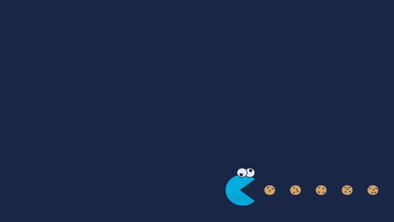 Blue Character Eating Cookies
