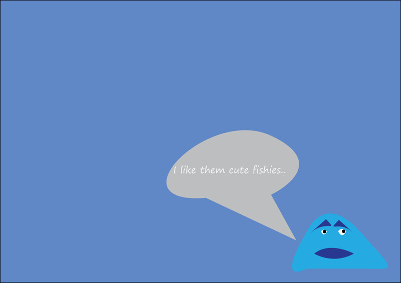 blue character likes fish