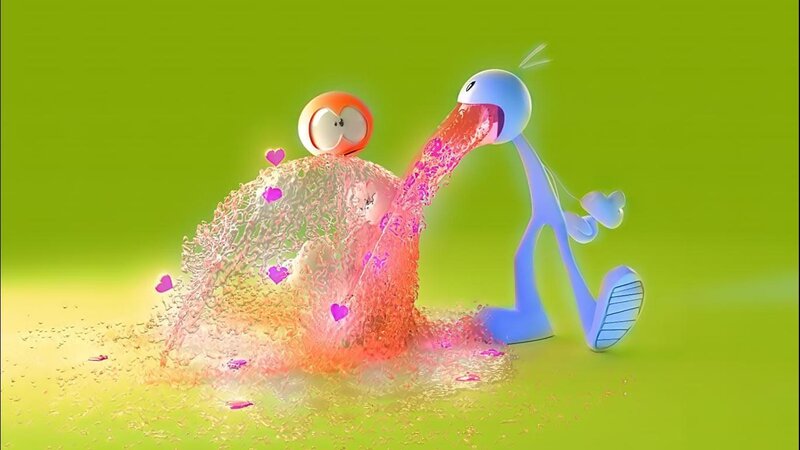 Blue Character Spitting Liquid