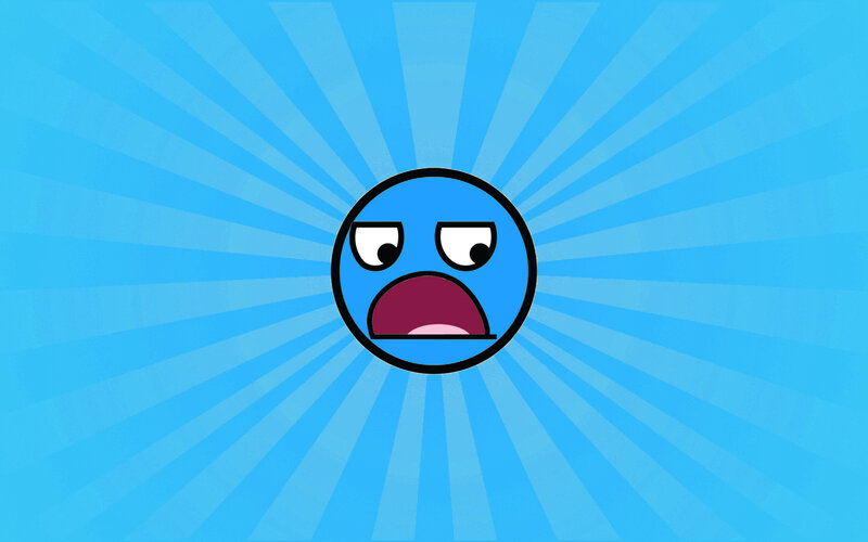 blue character with angry face