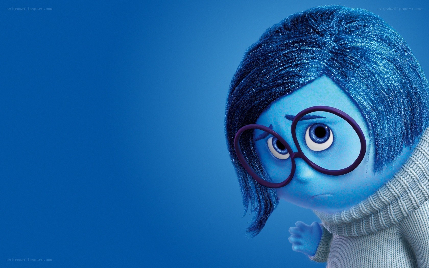 Blue character with glasses