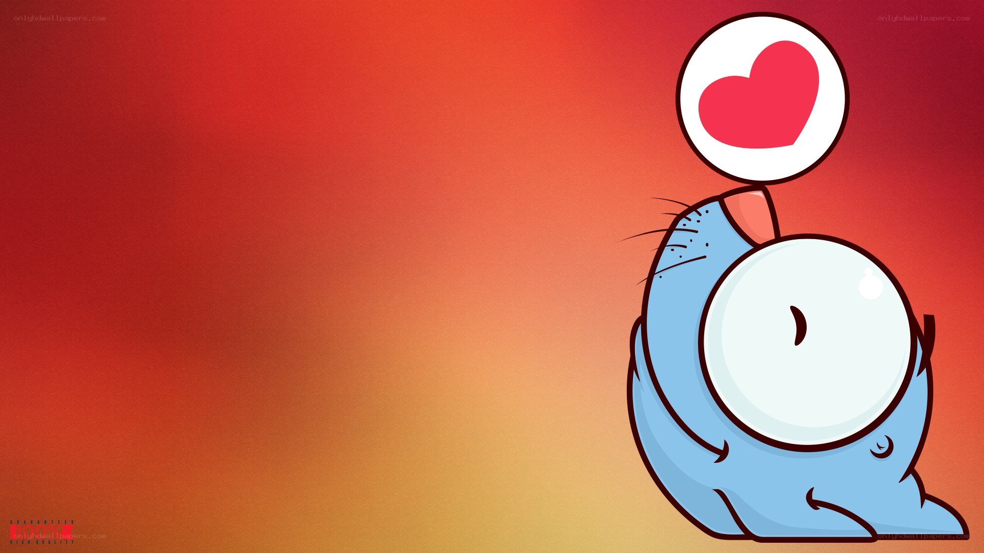 blue character with heart bubble
