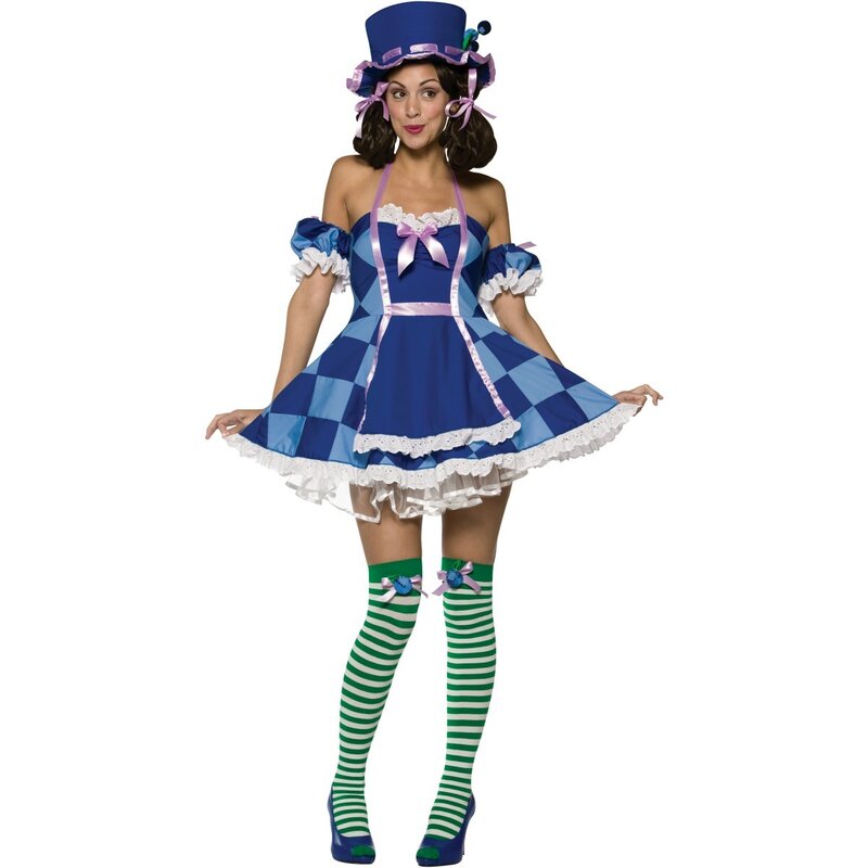blue checkered costume